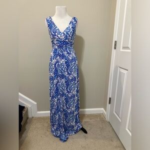 Lilly Pulitzer Blue and White Maxi Dress